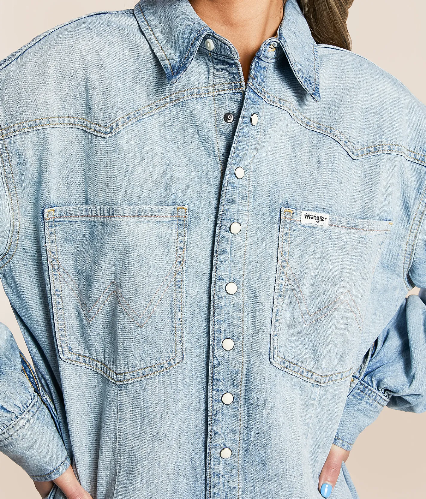 Wrangler® Heritage Denim Romper Pale Blue Wash Clearance