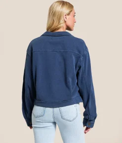 Z Supply Heritage Knit Denim Jacket Indigo Discount