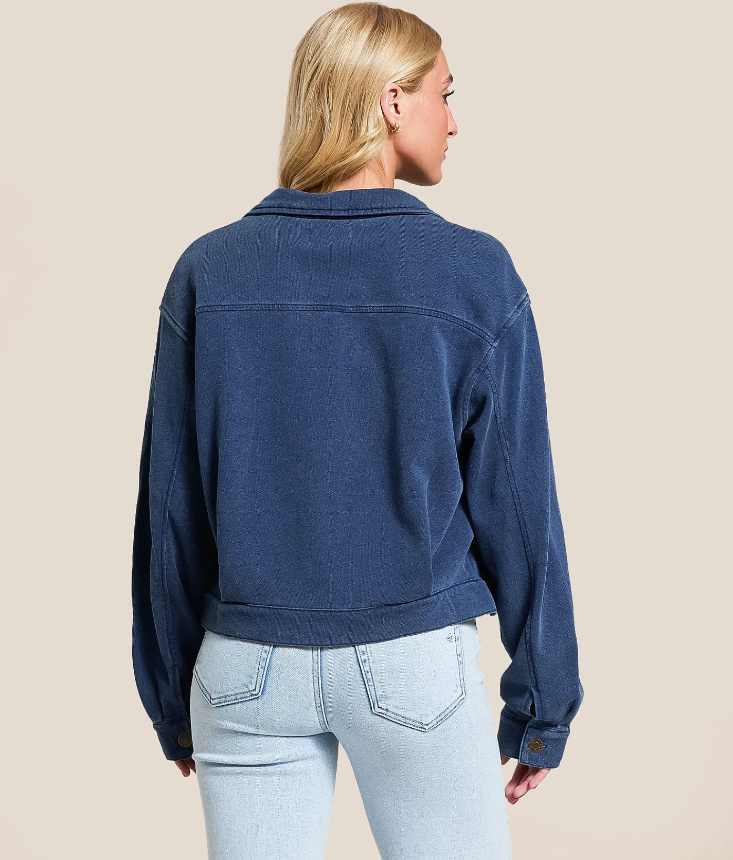 Z Supply Heritage Knit Denim Jacket Indigo Discount