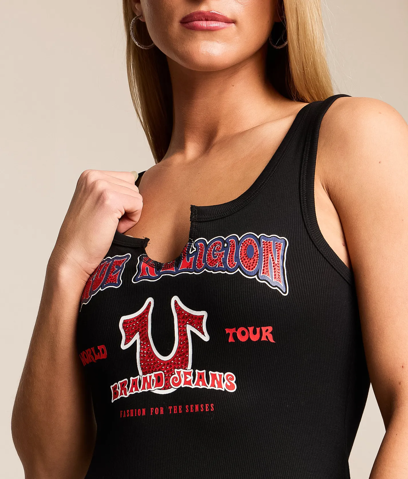 True Religion Heritage Tank Top Jet Black
