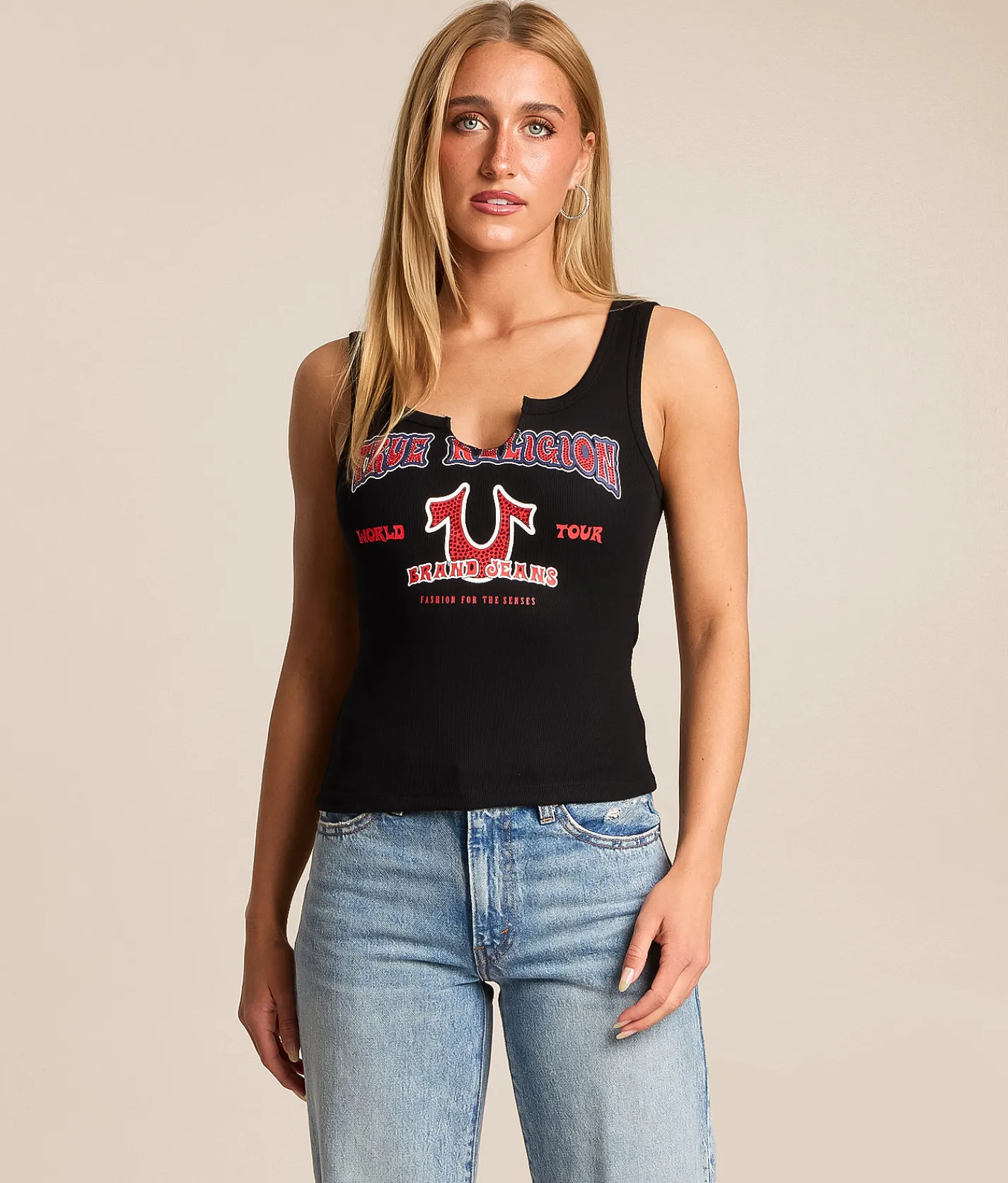 True Religion Heritage Tank Top Jet Black