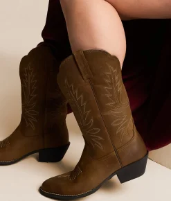 Ariat Heritage Wide Calf Leather Western Boot Distressed Brown Clearance