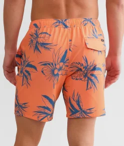 Bottoms|Swimwear | O'Neill Hermosa Hyperfreak® Stretch Swim Trunks Coral 2