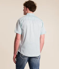 Tops | J.B. Holt Herringbone Athletic Performance Stretch Shirt Bright White Teal