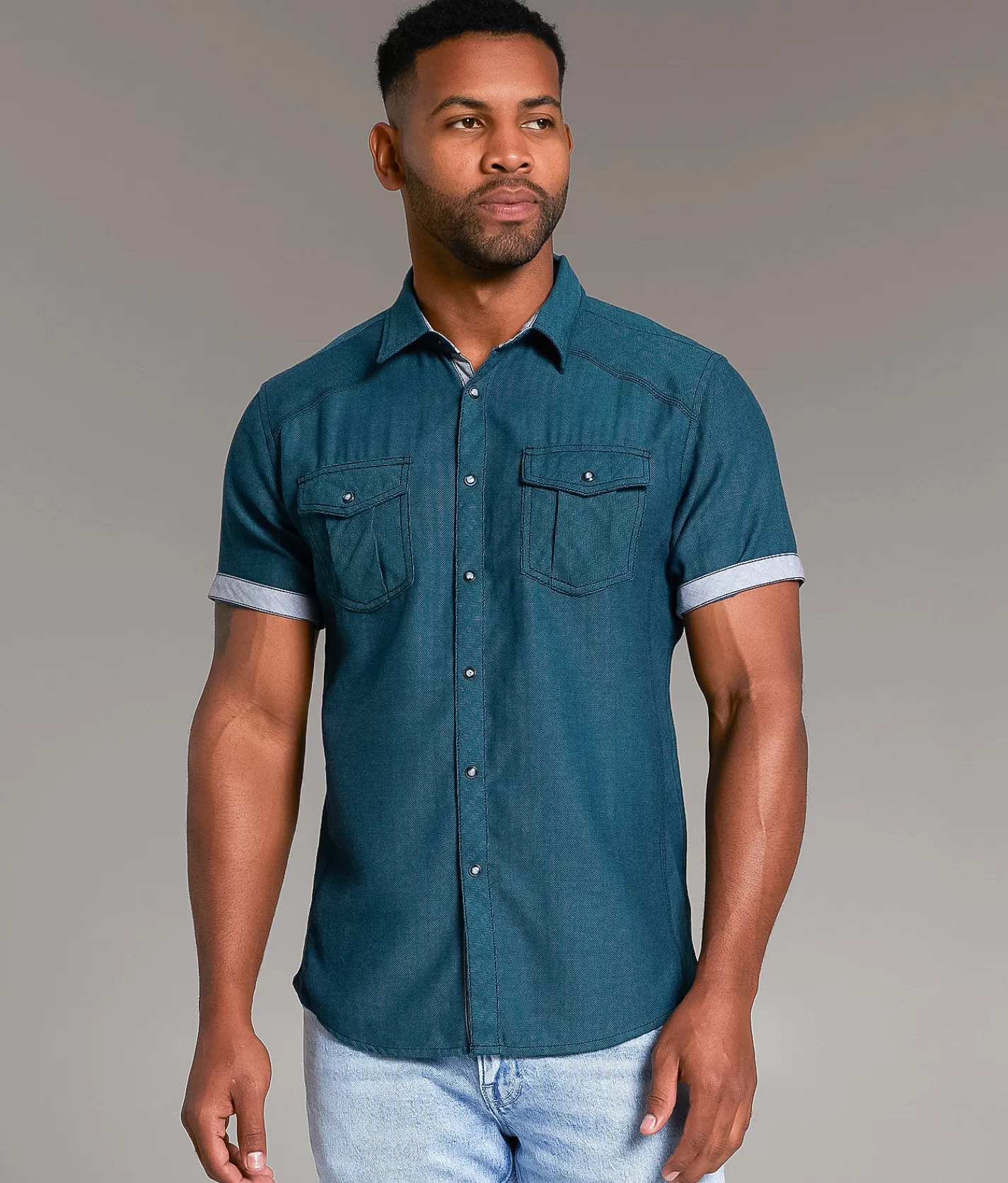 Tops | BKE Herringbone Athletic Shirt Navy Teal