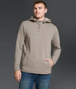 Outpost Makers Herringbone Quilted Hoodie Brindle Hot