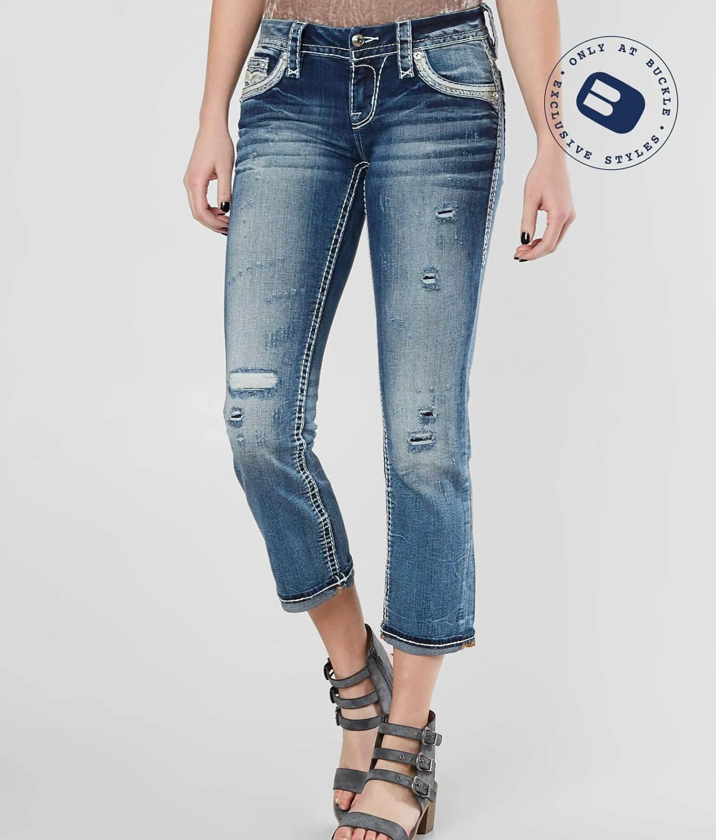 Jeans|Bottoms | Rock Revival Hettie Cuffed Stretch Capri Jean Hettie C206