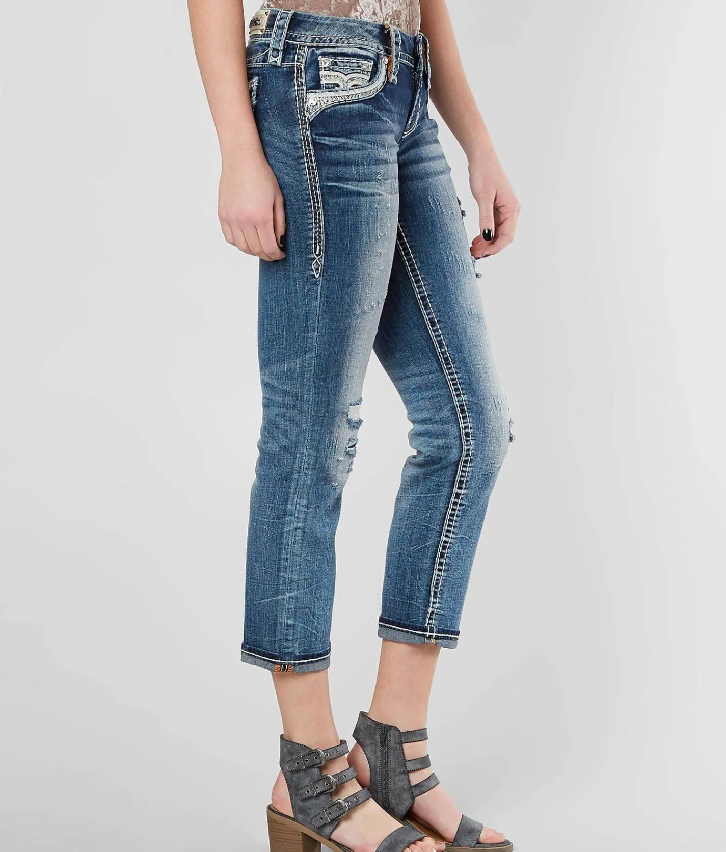 Jeans|Bottoms | Rock Revival Hettie Cuffed Stretch Capri Jean Hettie C206