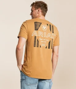 Graphic T-Shirts | Ariat Hexaflag T-Shirt Tobacco Brown