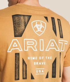 Graphic T-Shirts | Ariat Hexaflag T-Shirt Tobacco Brown