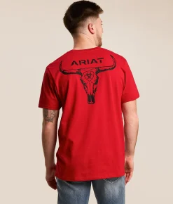 Tops | Ariat Hex Diamond T-Shirt Scarlet Sage