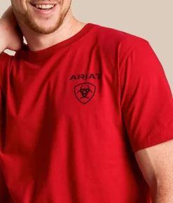 Tops | Ariat Hex Diamond T-Shirt Scarlet Sage