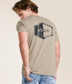 RVCA Hex Splitter T-Shirt Dark Khaki New