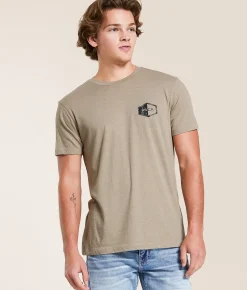 RVCA Hex Splitter T-Shirt Dark Khaki New