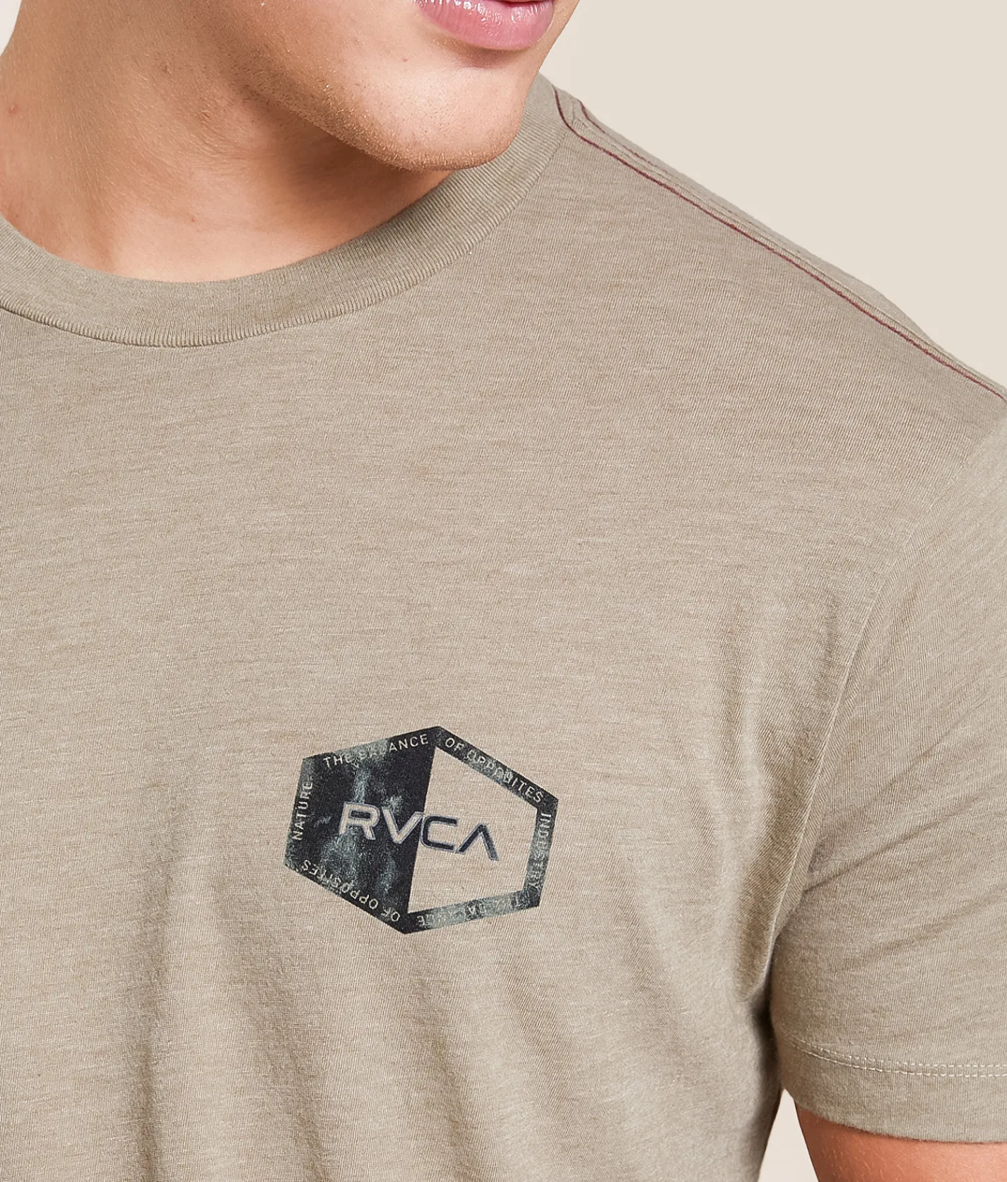 RVCA Hex Splitter T-Shirt Dark Khaki New