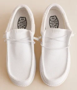White Crow HEYDUDE™ Wally Stitch Geo Shoe White Discount