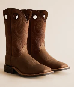 Shoes | Ariat Highland Toughstock Leather Cowboy Boot Distressed Brown Tr Brown