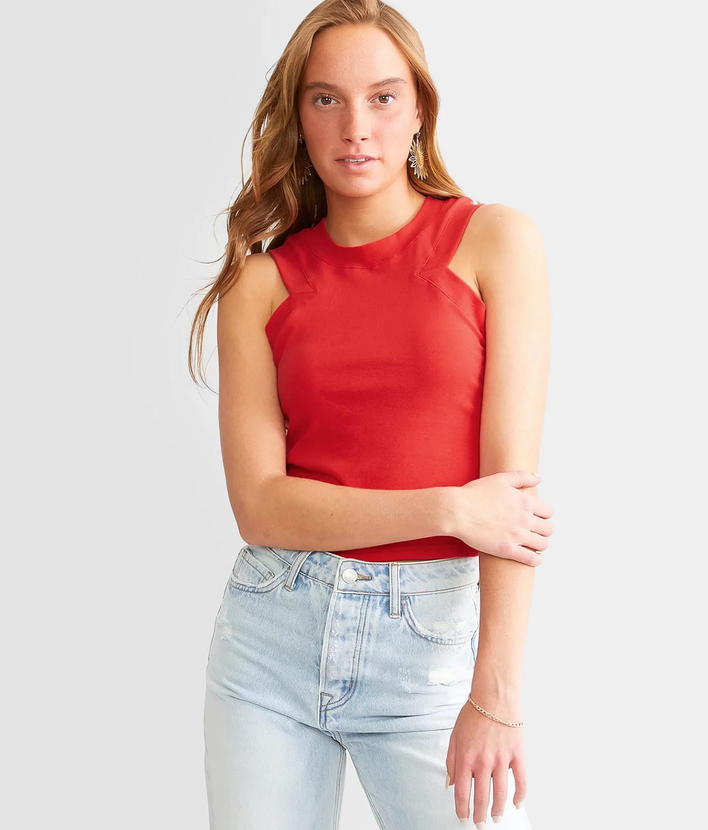 Tops | FITZ + EDDI High Neck Tank Top Flowering Ginger