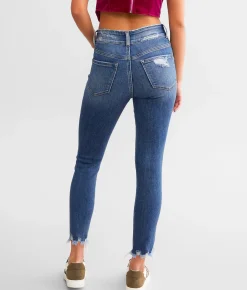 Flying Monkey High Rise Ankle Skinny Stretch Jean Seaside Clearance