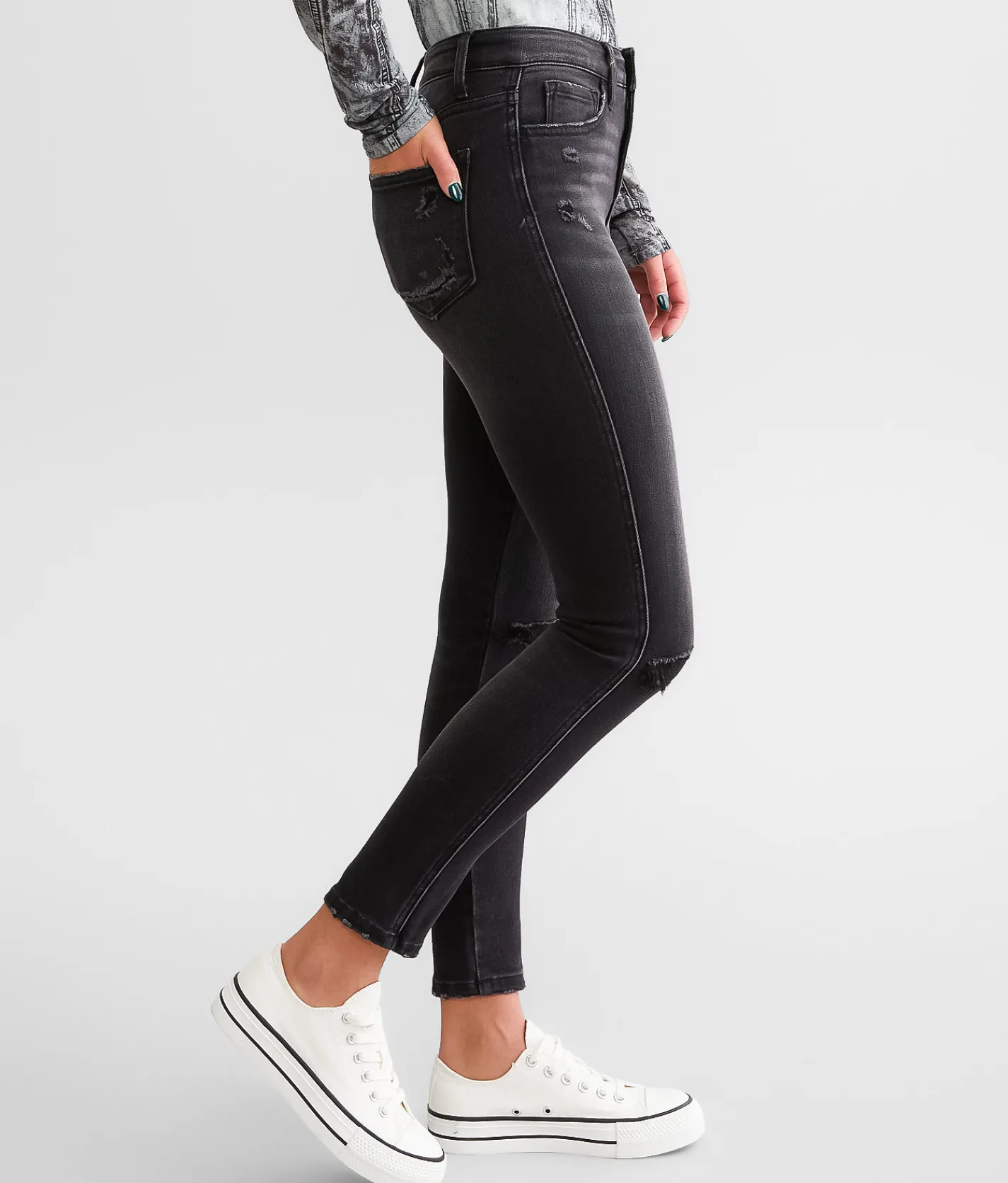 Flying Monkey High Rise Ankle Skinny Stretch Jean Thriving Outlet
