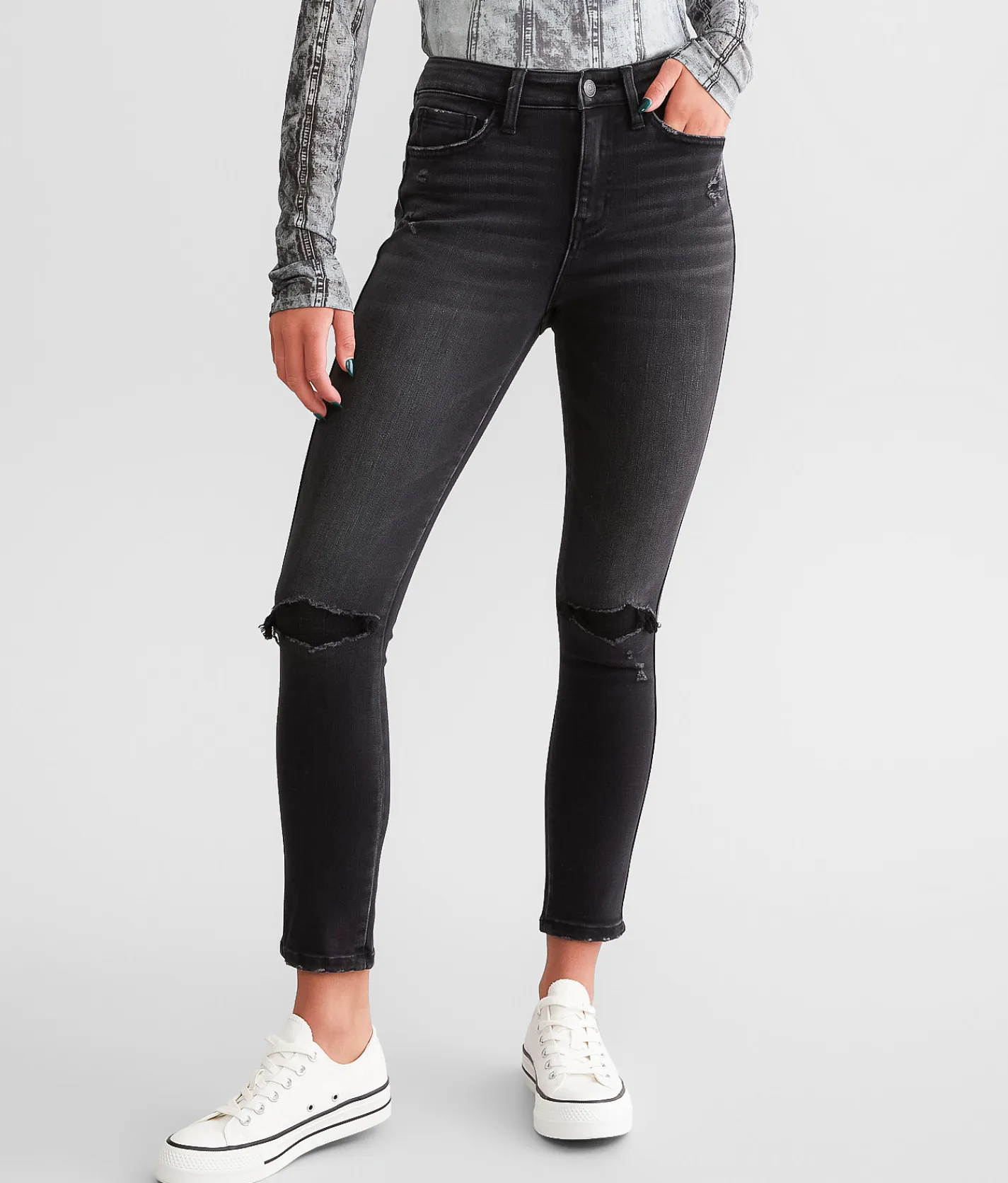 Flying Monkey High Rise Ankle Skinny Stretch Jean Thriving Outlet