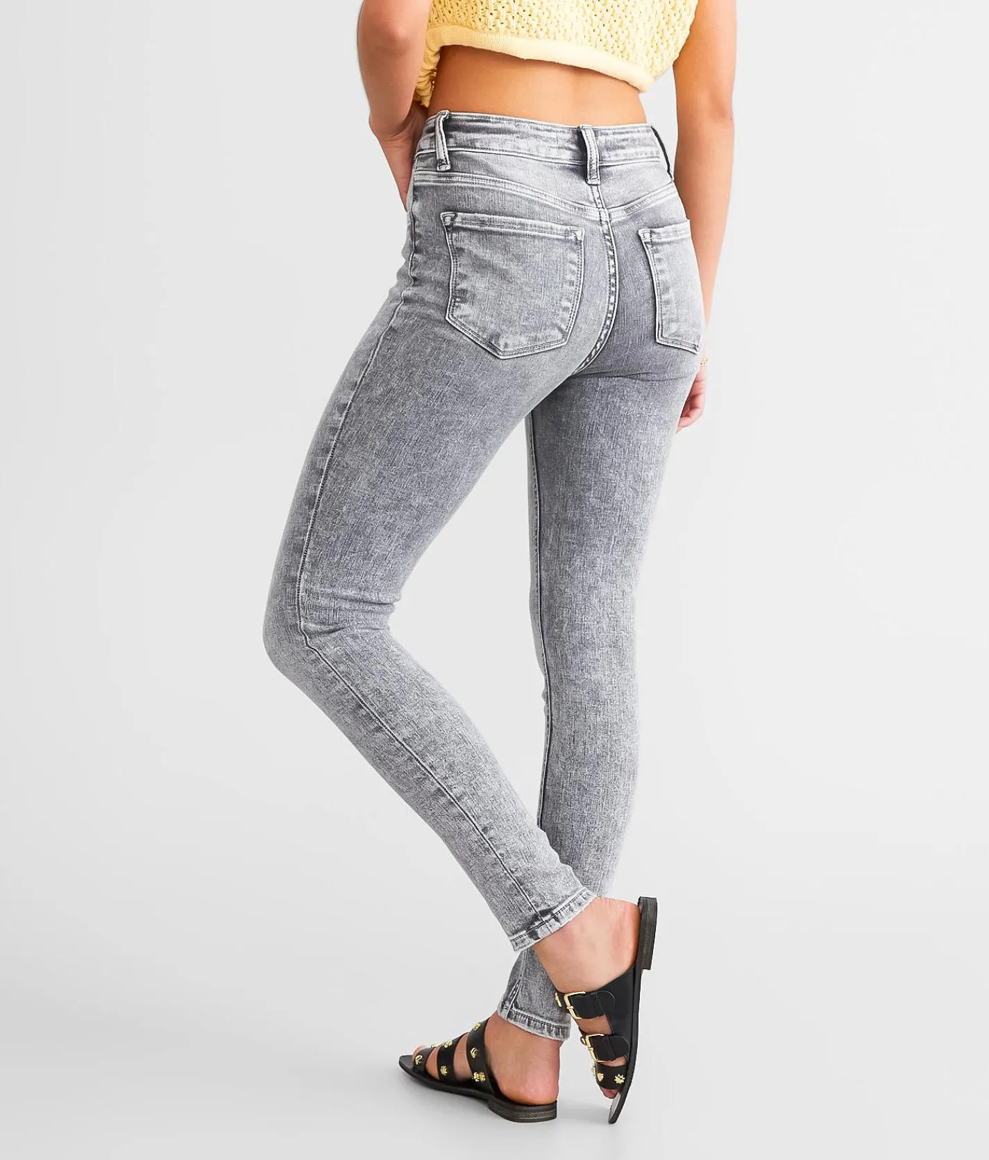 Flying Monkey High Rise Ankle Skinny Stretch Jean Bee Balm