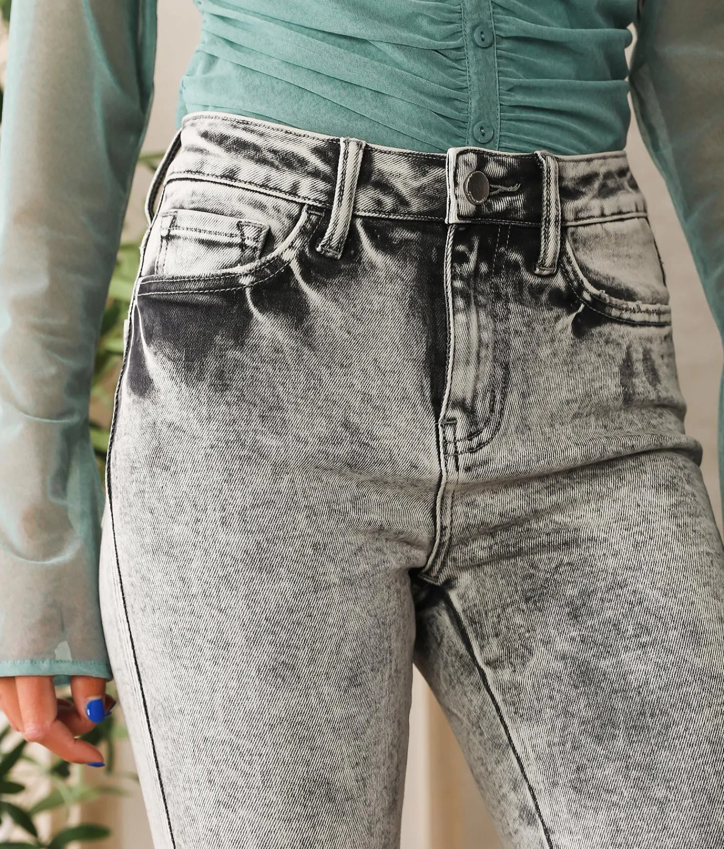 Flying Monkey High Rise Ankle Skinny Stretch Jean Clouds Discount