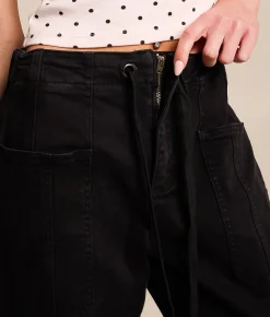 Risen High Rise Barrel Stretch Cuffed Pant Black Online