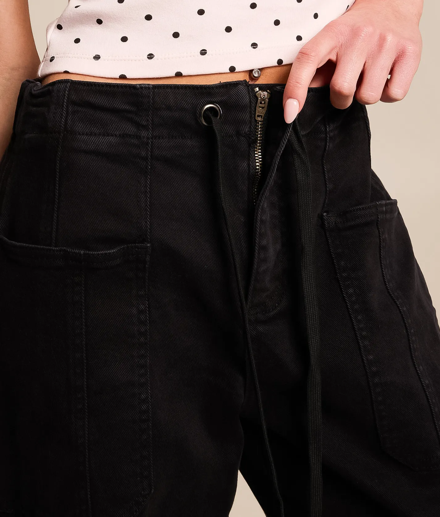 Risen High Rise Barrel Stretch Cuffed Pant Black Online