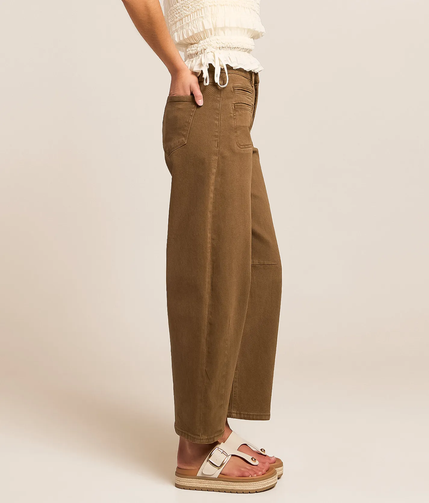 Jeans|Bottoms | Flying Monkey High Rise Barrel Stretch Jean Coffee