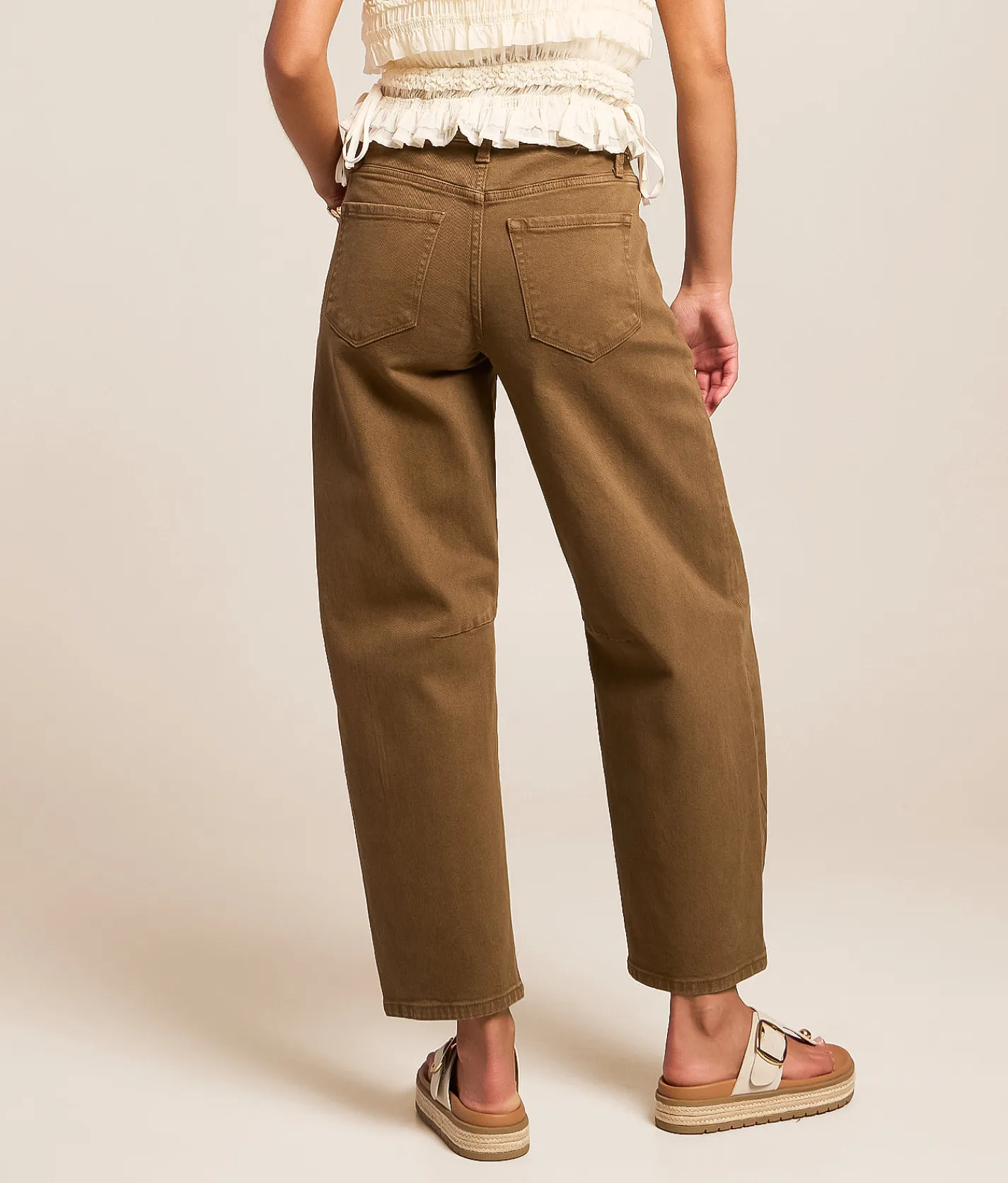 Jeans|Bottoms | Flying Monkey High Rise Barrel Stretch Jean Coffee
