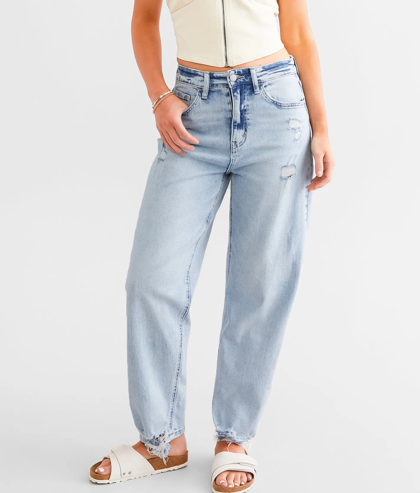 Flying Monkey High Rise Barrel Stretch Jean Sweet Nothing Clearance