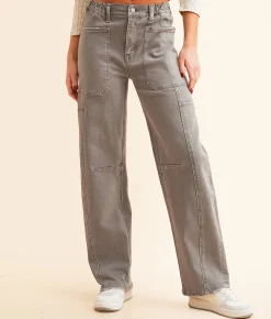Jeans|Bottoms | Flying Monkey High Rise Barrel Stretch Jean Smokey Olive