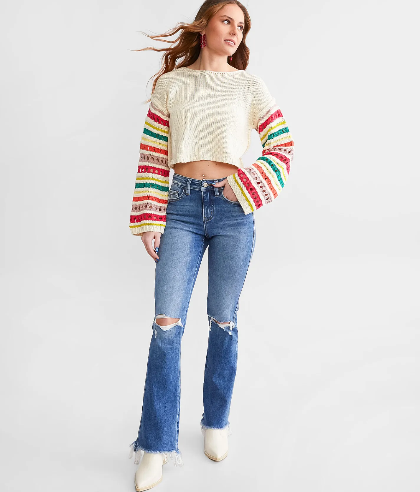 Jeans|Bottoms | Flying Monkey High Rise Boot Stretch Jean Starlight