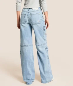 Miss Me High Rise Cargo Wide Leg Stretch Jean L354 Best