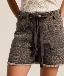 Veveret High Rise Print Short Cheetah Best