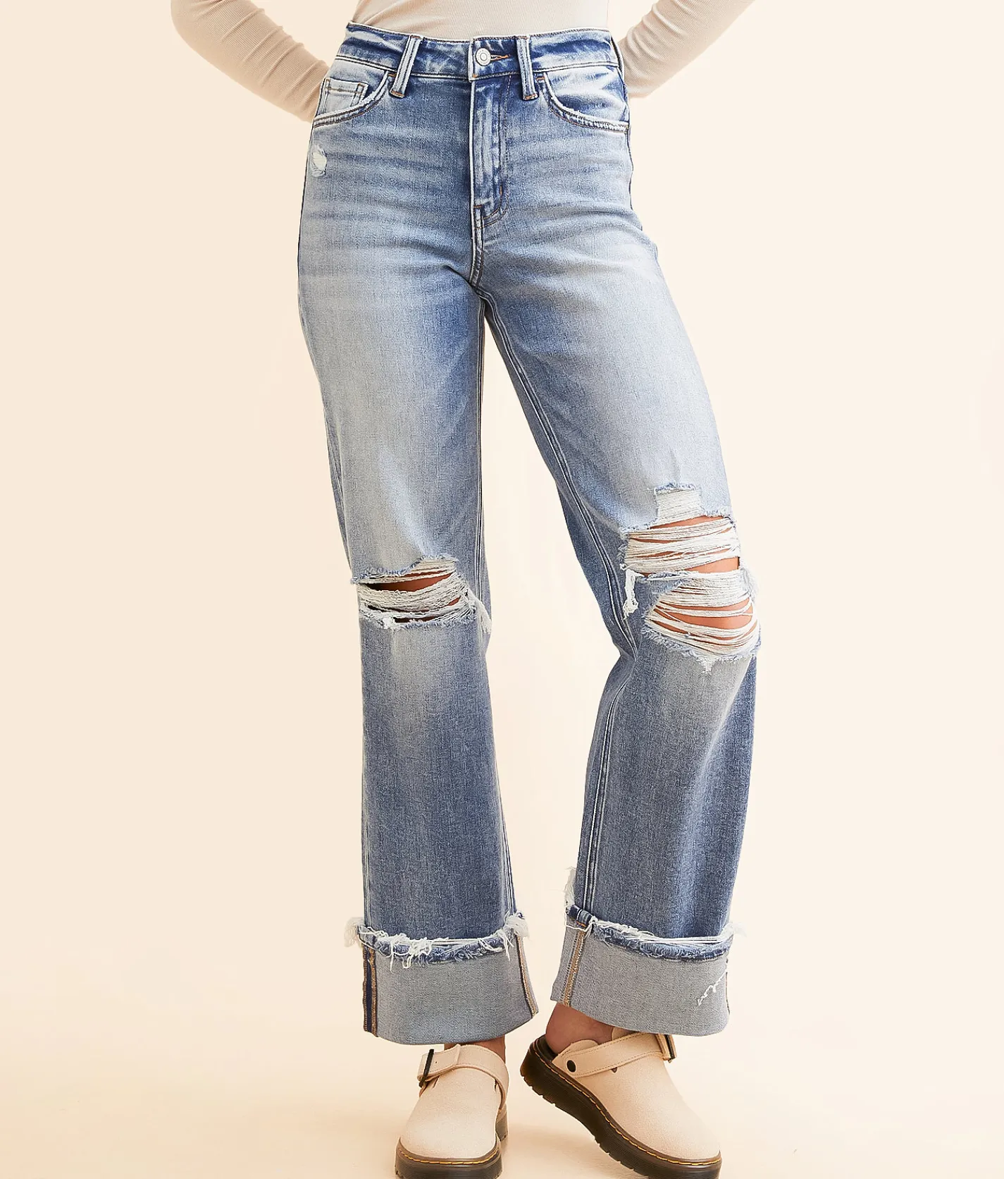 Flying Monkey High Rise Classic Straight Stretch Jean Wishfull Clearance