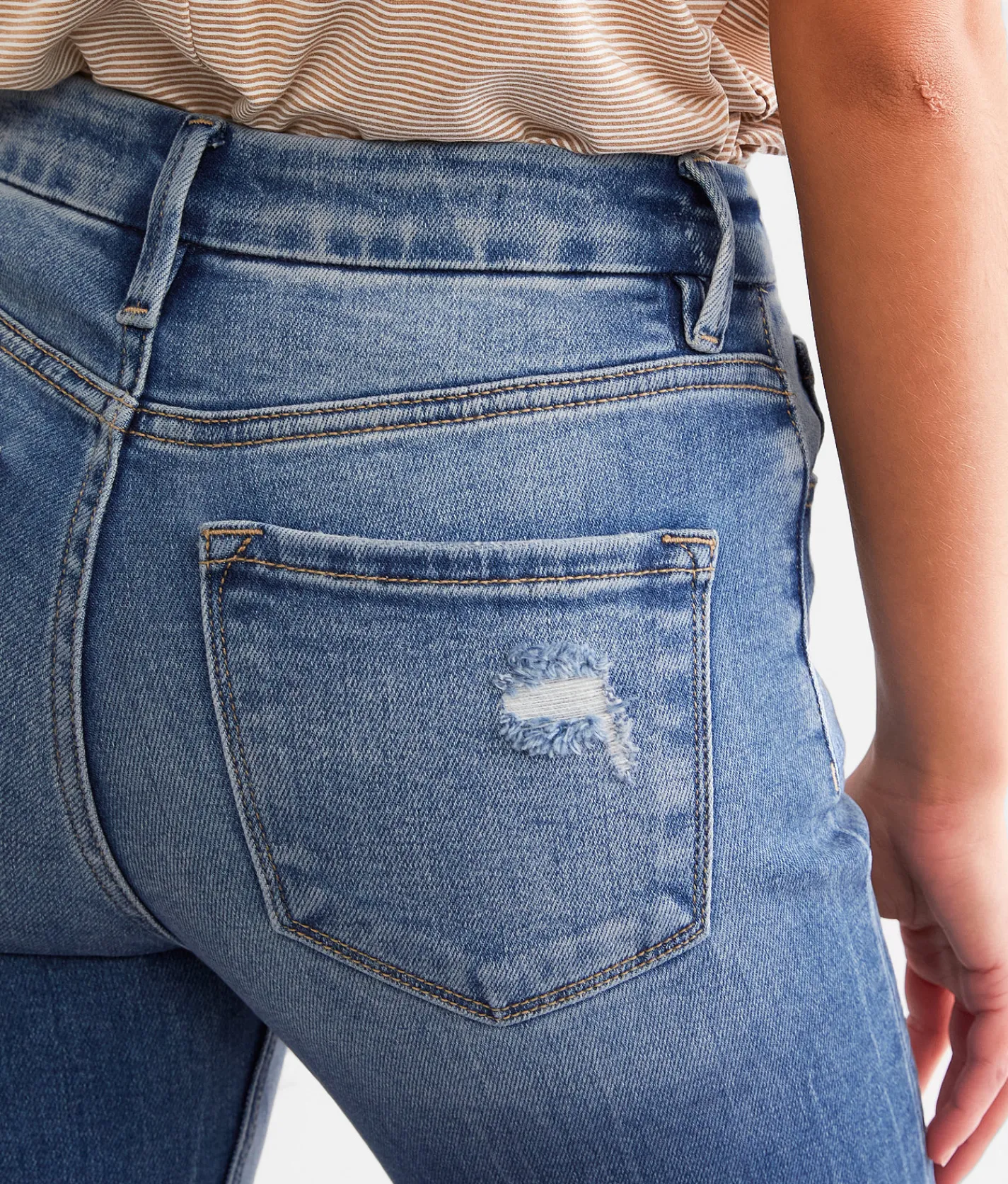 KanCan Signature High Rise Cropped Flare Stretch Jean Lisa Outlet