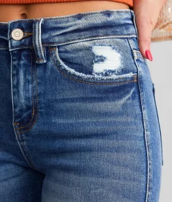 Flying Monkey High Rise Cropped Flare Stretch Jean Eliana Best