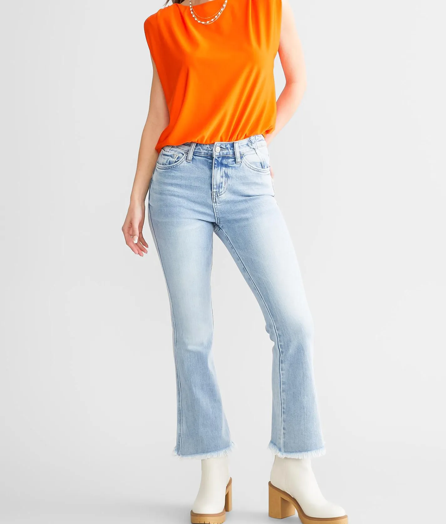 Jeans|Bottoms | Flying Monkey High Rise Cropped Flare Stretch Jean Lean