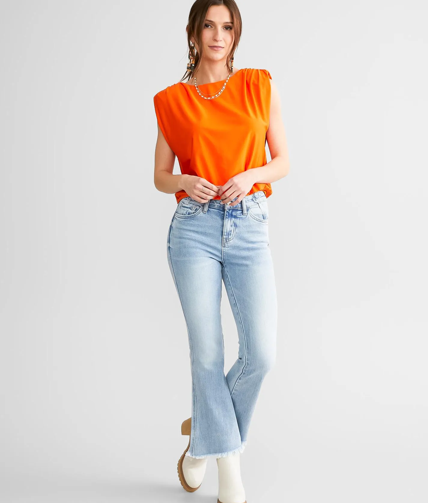 Jeans|Bottoms | Flying Monkey High Rise Cropped Flare Stretch Jean Lean
