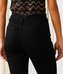 Blue B High Rise Cropped Flare Stretch Jean Black Discount