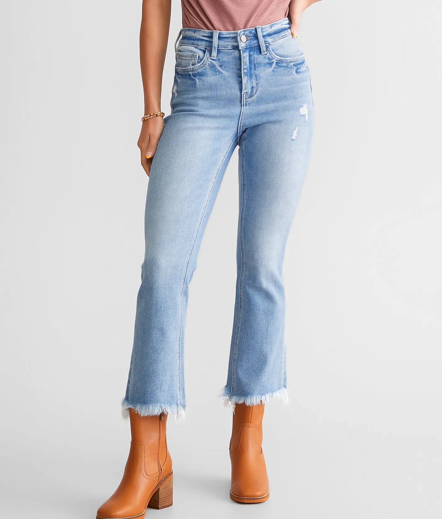 Jeans|Bottoms | Flying Monkey High Rise Cropped Flare Stretch Jean Beckons