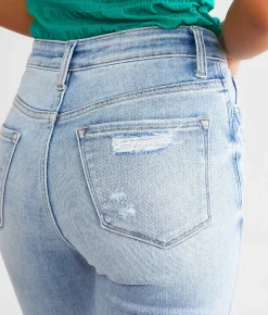 Flying Monkey High Rise Cropped Straight Stretch Jean Amenity Clearance
