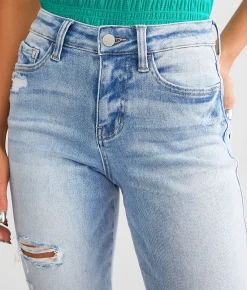 Flying Monkey High Rise Cropped Straight Stretch Jean Amenity Clearance
