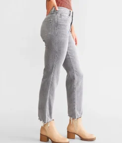 Flying Monkey High Rise Cropped Straight Stretch Jean Instrumental Hot