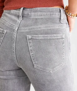 Flying Monkey High Rise Cropped Straight Stretch Jean Instrumental Hot