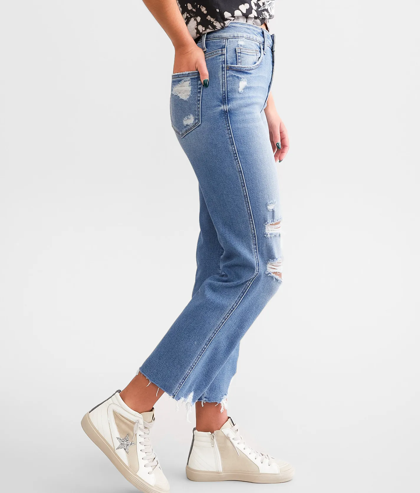 Jeans|Jeans | Flying Monkey High Rise Cropped Straight Stretch Jean Fruitful