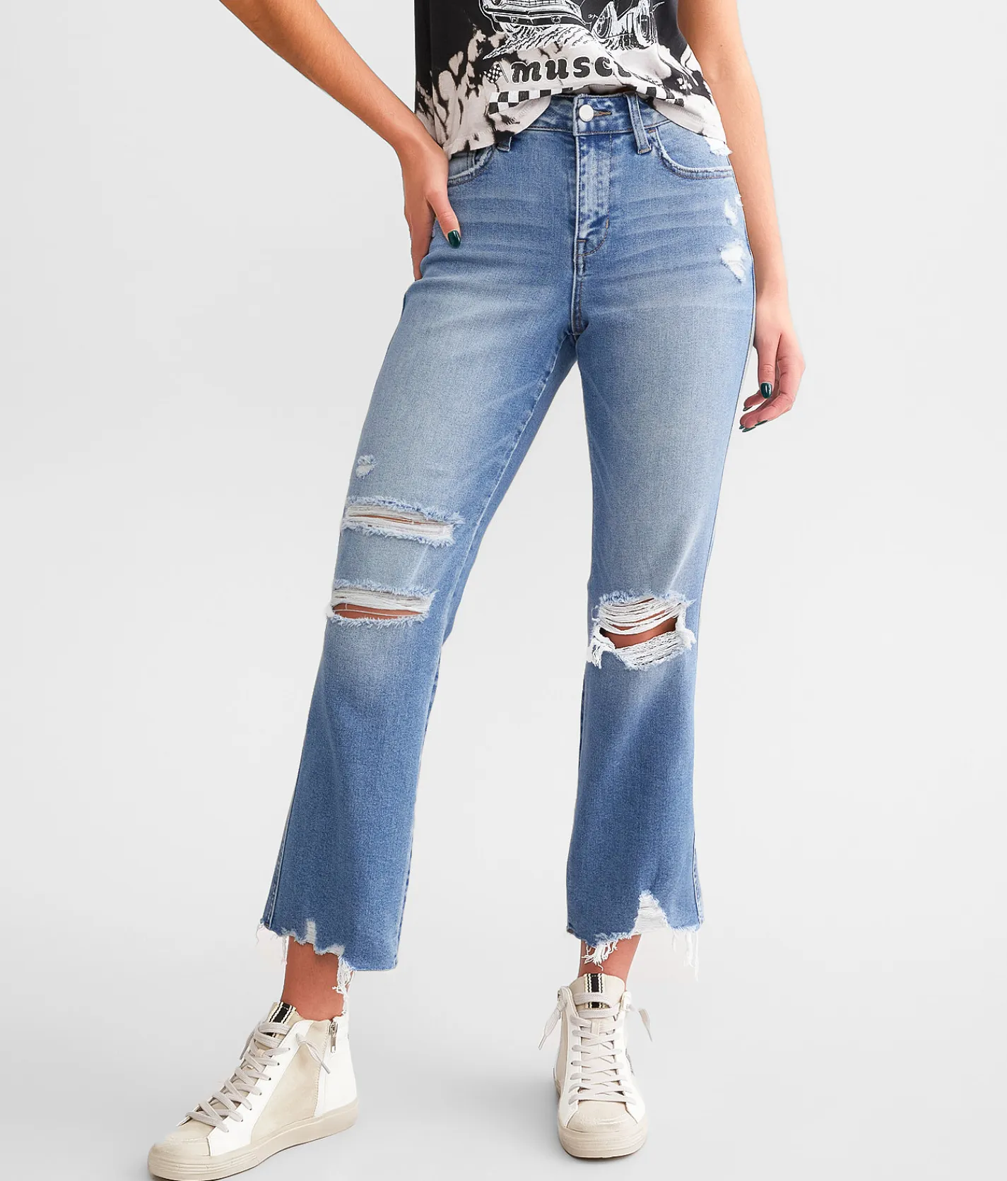 Jeans|Jeans | Flying Monkey High Rise Cropped Straight Stretch Jean Fruitful