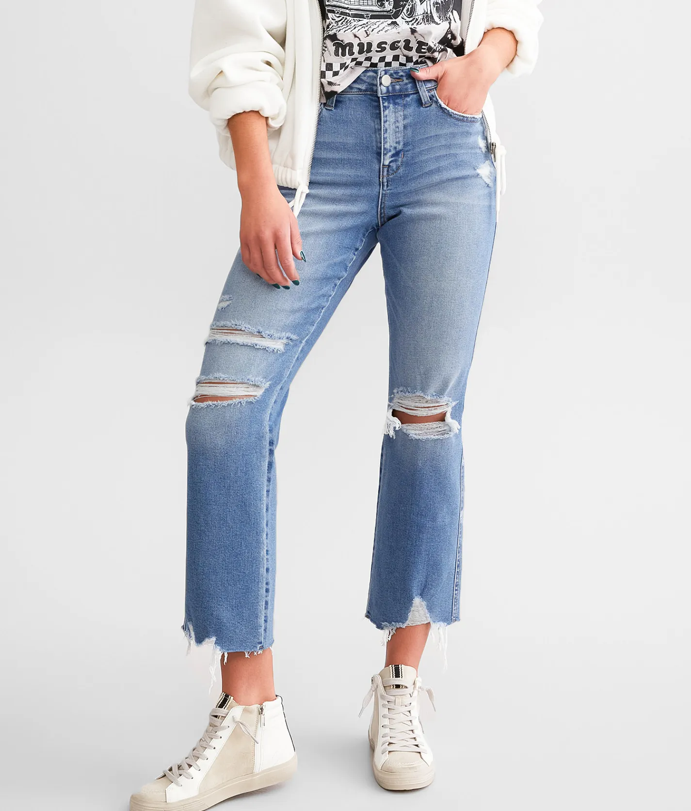 Jeans|Jeans | Flying Monkey High Rise Cropped Straight Stretch Jean Fruitful